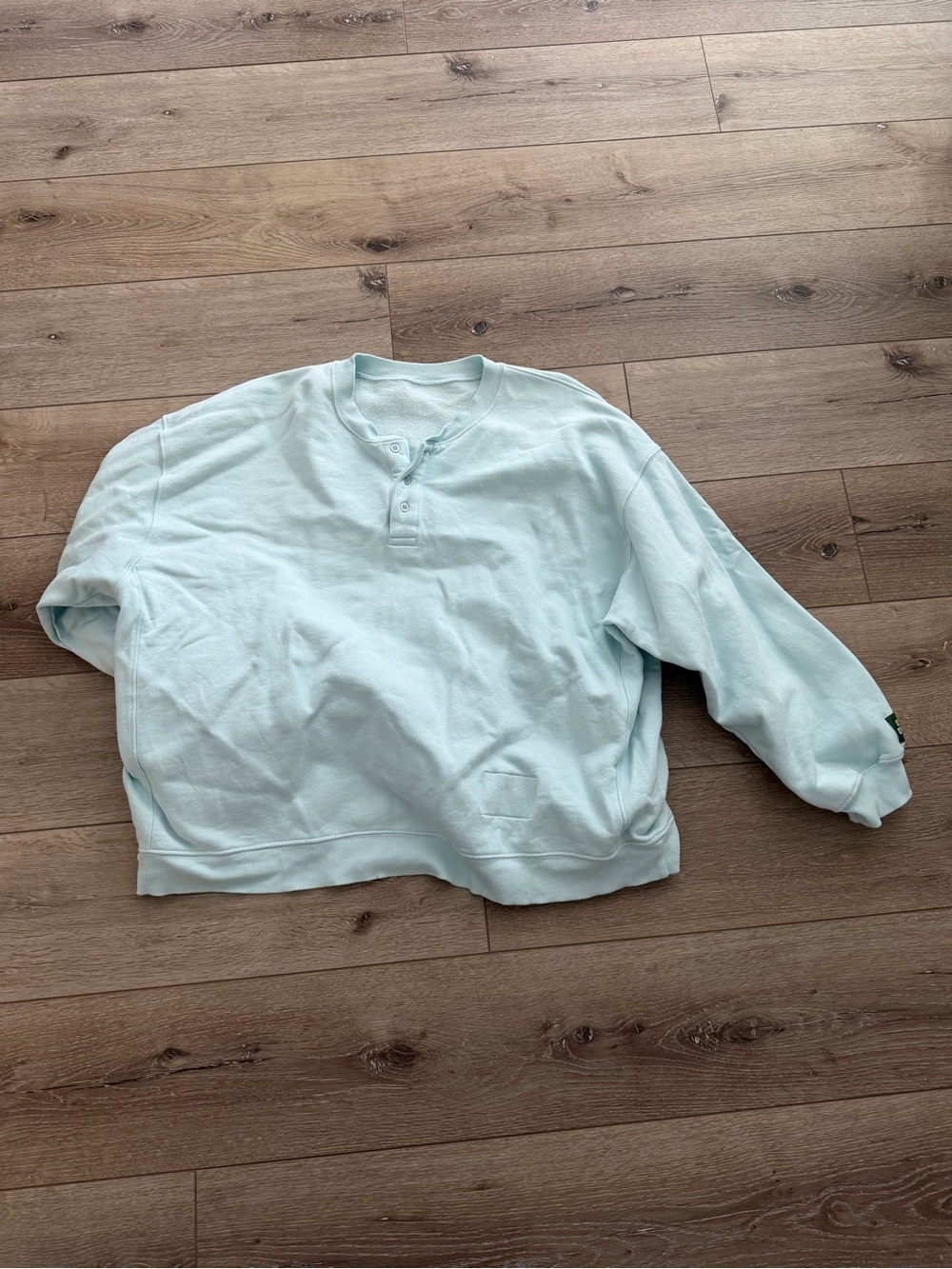 Daily Drills Pastel Mint Henley Sweatshirt